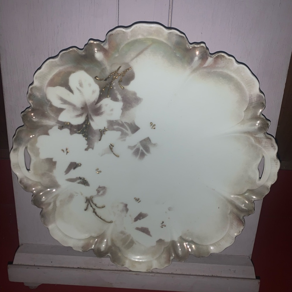 Vintage R.S. Germany Handled Floral Plate